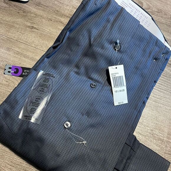 Geoffrey Beene Dobby Dress Shirt-charcoal-15.5-34/35 - Picture 3 of 3